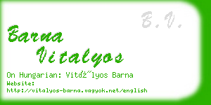 barna vitalyos business card